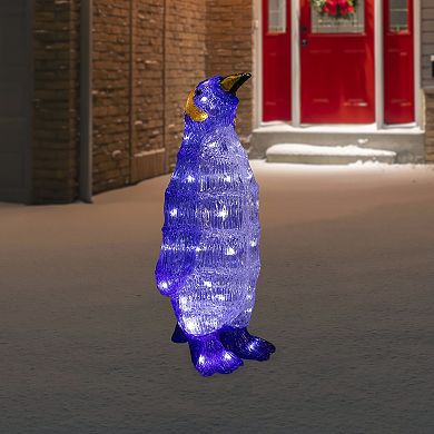 Northlight LED Lit Commercial Grade Acrylic Penguin Christmas Outdoor Decoration - 18" - Polar White Lights