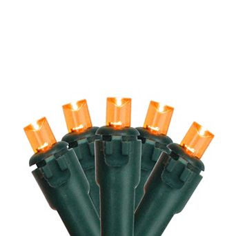 Northlight 16.25-ft. Green Wire 50-Orange LED Wide Angle Christmas Light Set