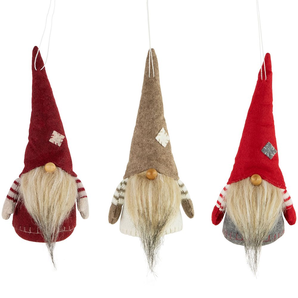 Northlight 3-pc. Red & Gray Bearded Chubby Christmas Gnome Set