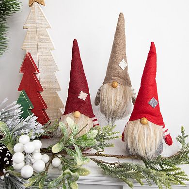 Northlight 3-pc. Red & Gray Bearded Chubby Christmas Gnome Set