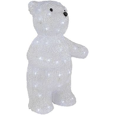 Northlight LED Lit Commercial Grade Acrylic Polar Bear Outdoor Christmas Decoration - 16.5" - Pure White Lights