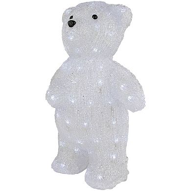 Northlight LED Lit Commercial Grade Acrylic Polar Bear Outdoor Christmas Decoration - 16.5" - Pure White Lights