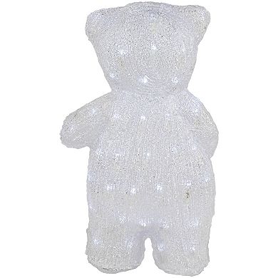 Northlight LED Lit Commercial Grade Acrylic Polar Bear Outdoor Christmas Decoration - 16.5" - Pure White Lights