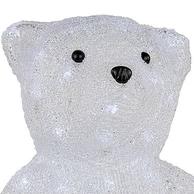 Northlight LED Lit Commercial Grade Acrylic Polar Bear Outdoor Christmas Decoration - 16.5" - Pure White Lights