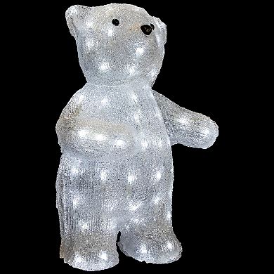 Northlight LED Lit Commercial Grade Acrylic Polar Bear Outdoor Christmas Decoration - 16.5" - Pure White Lights