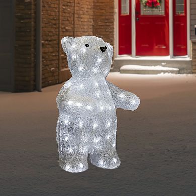 Northlight LED Lit Commercial Grade Acrylic Polar Bear Outdoor Christmas Decoration - 16.5" - Pure White Lights
