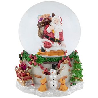 Northlight Santa Claus in Chimney Musical Christmas Snow Globe Table Decor