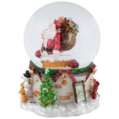 Northlight Santa Claus in Chimney Musical Christmas Snow Globe Table Decor