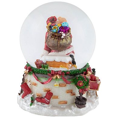 Northlight Santa Claus in Chimney Musical Christmas Snow Globe Table Decor