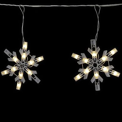 Northlight 100 Clear Twinkling Snowflake Icicle Christmas Lights - 8.6 ft. with White Wire