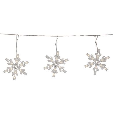 Northlight 100 Clear Twinkling Snowflake Icicle Christmas Lights - 8.6 ft. with White Wire