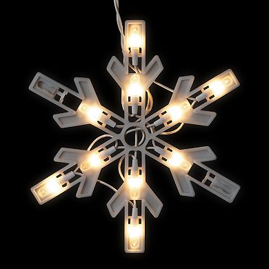 Northlight 100 Clear Twinkling Snowflake Icicle Christmas Lights - 8.6 ft. with White Wire