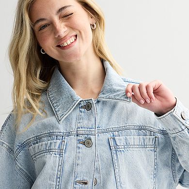 Juniors' SO Boxy Denim Jacket
