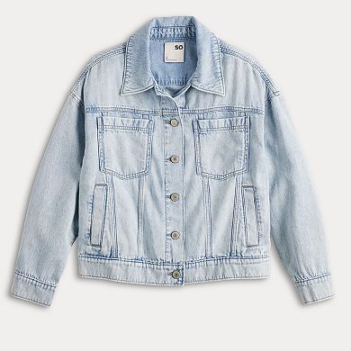 Juniors' SO Boxy Denim Jacket