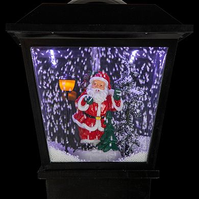 Northlight Outdoor LED Musical Snowing Santa Christmas Street Lamp