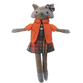 Northlight Brown & Orange Girl Herringbone Design Fox Plush Table Decor