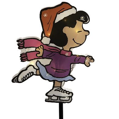 Northlight Set of 4 Pre-Lit Snoopy and Peanuts Ice Skating Christmas Pathway Markers - Clear Lights