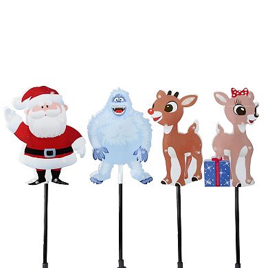 Northlight 4-pc. Indoor / Outdoor Pre-Lit Rudolph & Friends Christmas Pathway Markers Set