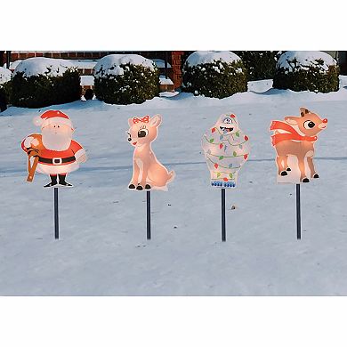 Northlight 4-pc. Indoor / Outdoor Pre-Lit Rudolph & Friends Christmas Pathway Markers Set
