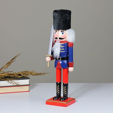Northlight Red & Blue Christmas Nutcracker Soldier With Sword Table Decor
