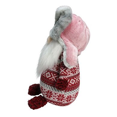 Northlight Red & White Nordic Gnome With Trapper Hat Christmas Table Decor