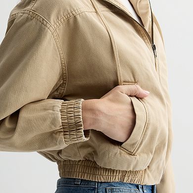 Juniors' SO® Canvas Hooded Jacket