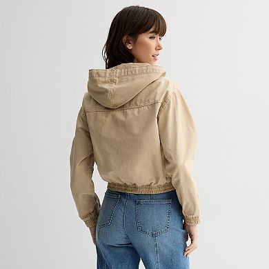 Juniors' SO® Canvas Hooded Jacket