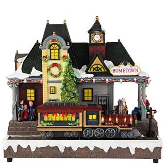 Northlight 13" LED Lit and Musical Christmas Train Village Display