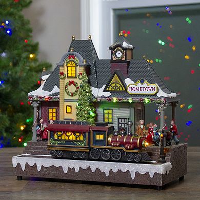Northlight 13" LED Lit and Musical Christmas Train Village Display