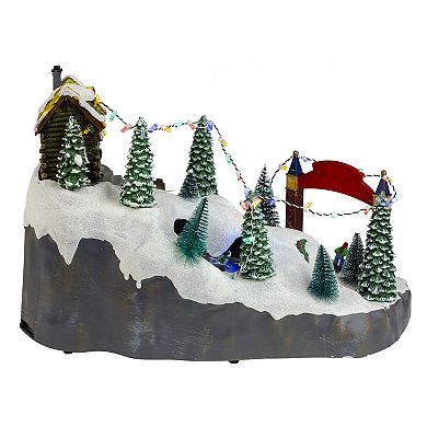 Northlight 15" LED Lit Winter Skiing Scene Animated Christmas Village Display