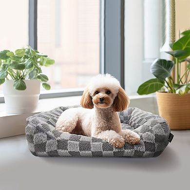 Precious Tails Reserve Checkered Cuddler Pet Bed