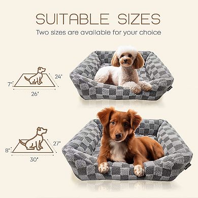 Precious Tails Reserve Checkered Cuddler Pet Bed