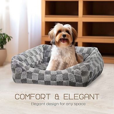 Precious Tails Reserve Checkered Cuddler Pet Bed