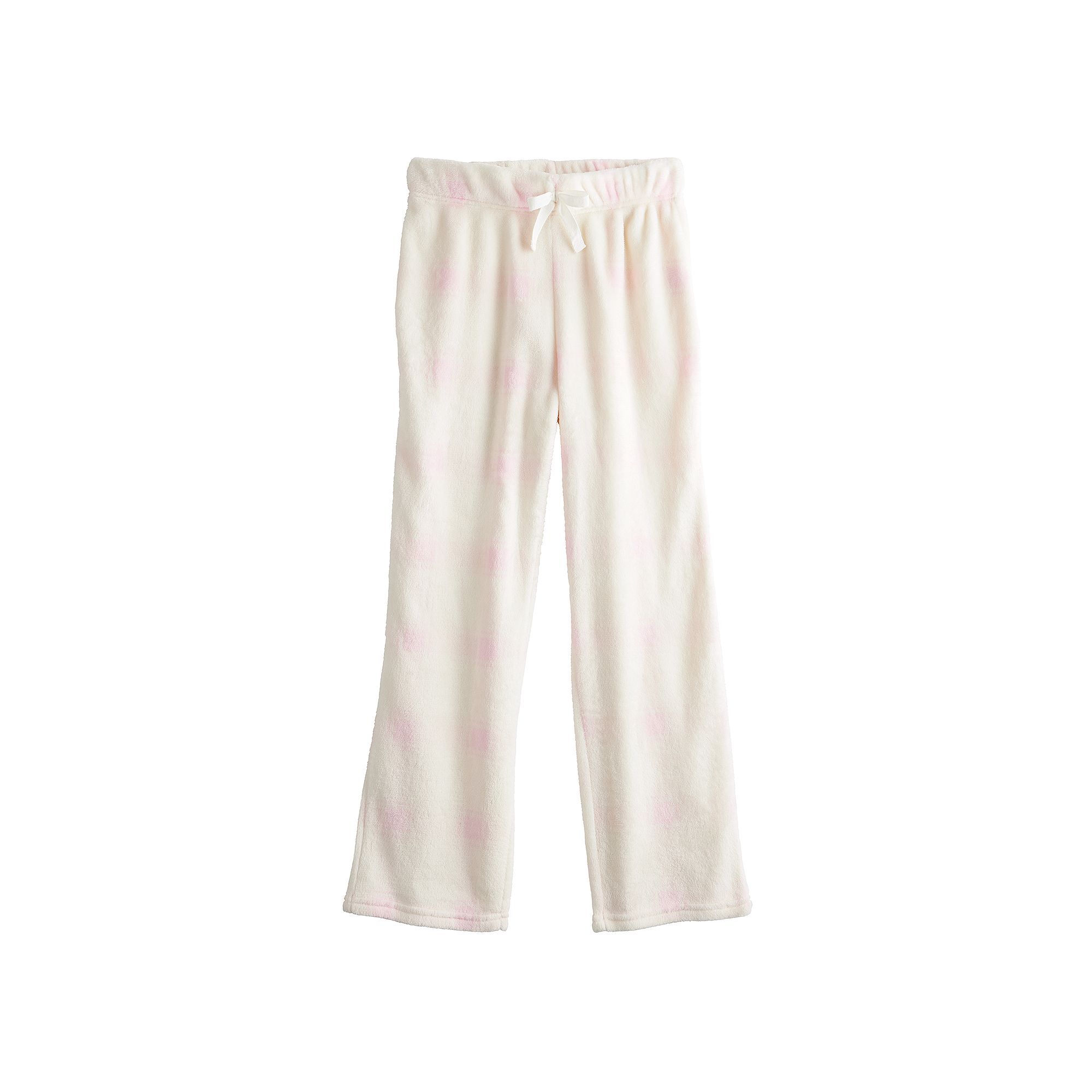 Girls 7-16 Harper & Ivy Print Plush Pants, Girls, Size: Small, Pink Plaid