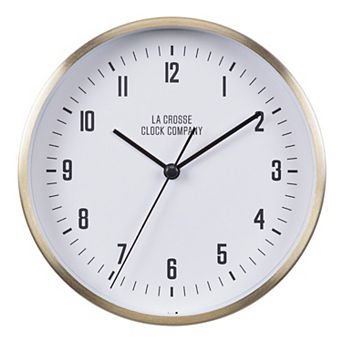 La Crosse Technology 6 in Wells Brass-Finish Metal Quartz Table-Top or Wall Mounted Clock