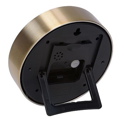 La Crosse Technology 6-in. Wells Brass-Finish Metal Quartz Table-Top or Wall Mounted Clock