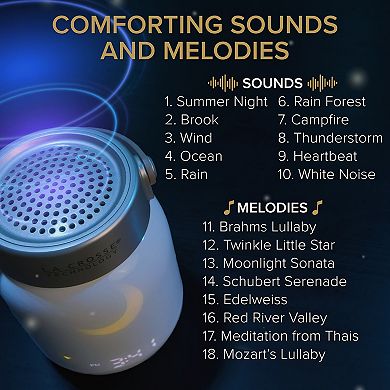 La Crosse Technology Firefly Lantern Sound Machine Alarm Clock & Bluetooth Speaker