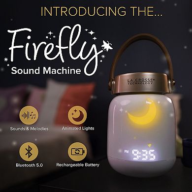 La Crosse Technology Firefly Lantern Sound Machine Alarm Clock & Bluetooth Speaker