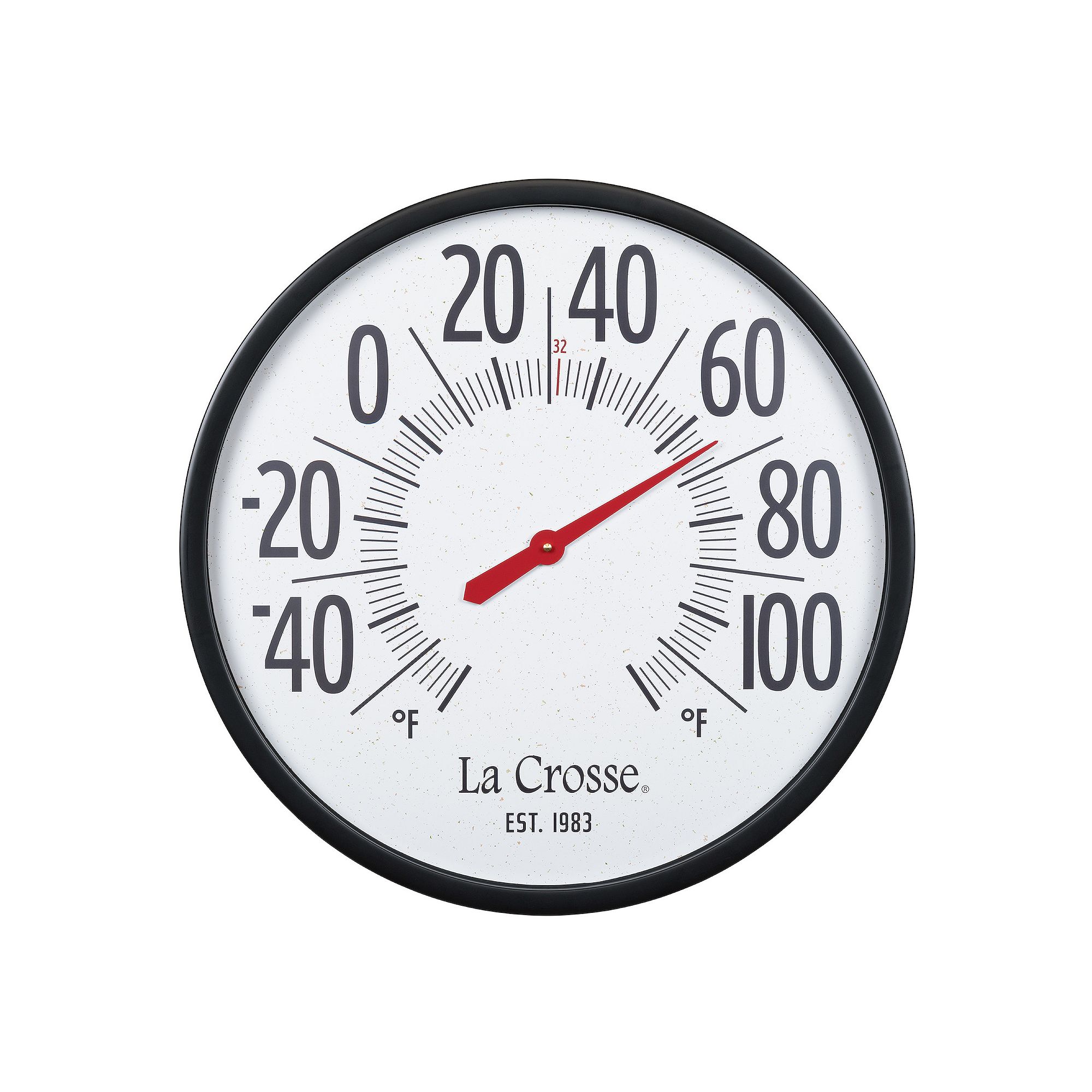 La Crosse Technology Emperor Size 21.8-in. Analog Dial Thermometer, Black