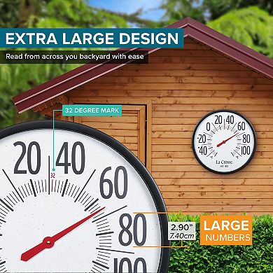 La Crosse Technology Emperor Size 21.8-in. Analog Dial Thermometer