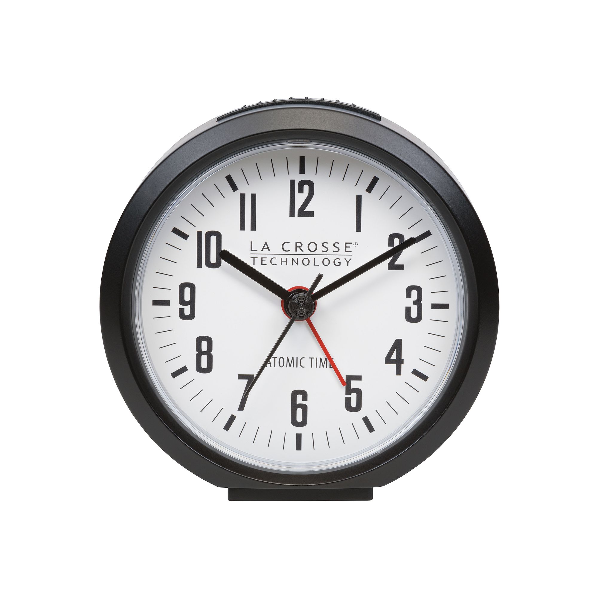 La Crosse Technology Black Atomic Analog Alarm Clock