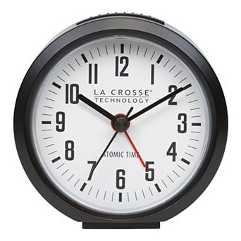 La Crosse Technology Black Atomic Analog Alarm Clock