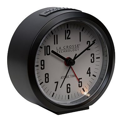 La Crosse Technology Black Atomic Analog Alarm Clock