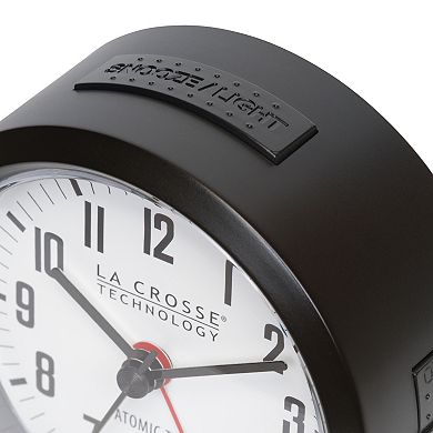 La Crosse Technology Black Atomic Analog Alarm Clock