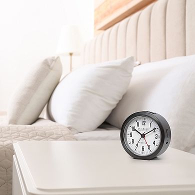 La Crosse Technology Black Atomic Analog Alarm Clock