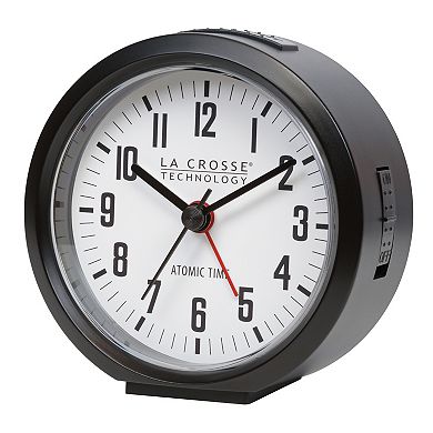 La Crosse Technology Black Atomic Analog Alarm Clock