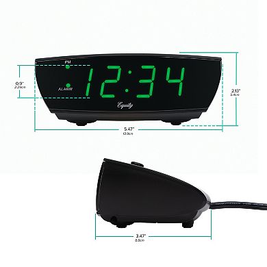 La Crosse Technology Equity Green LED 0.9-in. Digital Alarm Clock