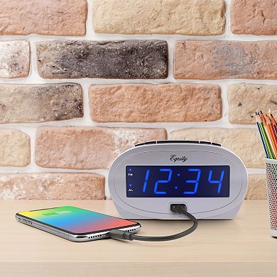La Crosse Technology Equity 0.9-in. LED Alarm Clock with USB Charge Port