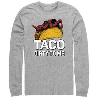 Big & Tall Marvel Deadpool Taco Dirty To Me Long Sleeve Graphic Tee