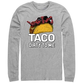 Big & Tall Marvel Deadpool Taco Dirty To Me Long Sleeve Graphic Tee